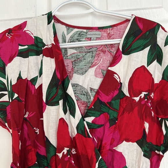 Floral linen mini dress - Picture 2 of 4